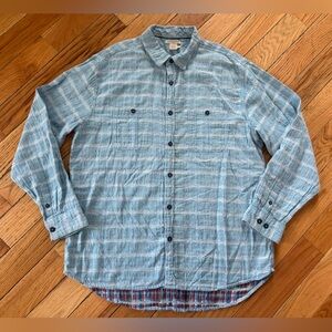 Carbon 2 Cobalt Light Blue Long Sleeve Button Up Collared Shirt Men’s Size LT